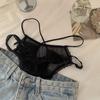 Ropa Interior Nueva de Malla para Mujer, Tiro Bajo, con Cordones, Secado Rápido, Estilo Delgado de Verano, Encaje Transparente Sexy Hueco, Tentación de Encaje