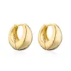Aogu Aretes de Aro Geométricos Vintage Lisos Chapados en Oro Real de Cobre de Lujo Ligero de Moda para Mujeres, Aretes Versátiles de Gama Alta de Nicho