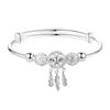 Atrapasueños de joyería de plata pulsera impresa en plata 999 femenina Mori retro pulsera de plata de ley estudiante todo partido