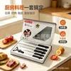 Nuevo juego de cuchillos de cocina de acero inoxidable al por mayor de fábrica transfronteriza con mango de veta vertical, cuchillo de chef y cuchillo para pan, empaquetado en una caja de color