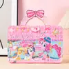 Nova Necessaire Temática de Frozen, Livro Sensorial, Adesivos de Vestir DIY a Laser, Brinquedos de Maquiagem Graffiti