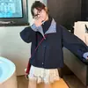 Chaqueta de Moda para Niña 2025 Nueva Primavera y Otoño Infantil Elegante Moderna Coreana Doble Cuello Gabardina a Cuadros