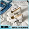 Tacones Altos Gruesos Dulces con Lazo Estilo Francés para Mujer, Nuevo Modelo Primavera 2026, Adecuados para Combinar con Vestidos, Zapatos Mary Jane para Personas Bajitas