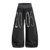 Pantalones Deportivos Casuales a Rayas con Cintura Elástica Estilo Retro Americano para Hombres y Mujeres Diseño de Otoño Sueltos Adelgazantes Versátiles de Pierna Ancha