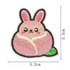 Parches bordados de animales de dibujos animados comida conejo lindo panda oso plátano ropa mochila parches termoadhesivos D