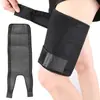 Leggings de compressão ajustável para homens e mulheres com caneleiras esportivas com cinto de amarração na coxa leggings de suor de corrida