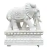 Elefantes tallados en piedra de mármol blanco disponibles en stock del fabricante, un par de elefantes de piedra colocados en la entrada del hotel Escultura decorativa de elefante de piedra de 2 m