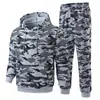 [Estilo Caliente Transfronterizo] Sudadera con Capucha Camuflaje Tie-Dye Conjunto de Dos Piezas Chaqueta Cepillada con Capucha para Hombre Invierno Espeso de Terciopelo para Hombre