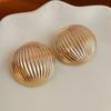 Pendientes semicirculares de metal con aguja plateada y raya, Europa y Estados Unidos, pendientes exagerados de viento frío, pendientes de temperamento de moda nicho al por mayor para mujeres