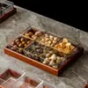 Caja de plástico para almacenar frutos secos, charola casera dividida para snacks, salón de belleza, bar, caja comercial para snacks y dulces para presentación