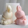 Tulipa geométrica coelho vela perfumada gesso ornamentos molde de silicone diy coelho de desenho animado molde de pedra perfumada