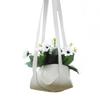 Jardinería en Casa Planta Decorativa Suspensión Aérea Cabestrillo Soporte para Planta en Maceta Cuadrada Suculenta Planta Verde Maceta Colgante de Cuero