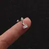 Aretes de Acero Inoxidable de Venta Caliente Transfronteriza 0.8X6mm con Colgante de Circonita Joyería para Piercing de Hélice Auricular Venta al por Mayor