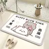 Alfombrilla de Piso de Barro de Diatomeas de Dibujos Animados, Alfombrilla Absorbente para Piso de Baño, Felpudo para Puerta de Inodoro, Felpudo Antideslizante para Baño, Alfombrilla de Pie de Secado Rápido
