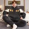 Pijama de Coral para Hombre, Invierno, Cuello Alto, Cremallera, Estilo Nuevo, Adolescentes, Estudiantes de Secundaria, Cálido, Estilo Otoño/Invierno, Sudadera con Capucha