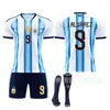 A2026 Copa del Mundo Argentina Uniforme de Fútbol Local Set No. 10 Camiseta Messi No. 11 Di María No. 21 Di Ba