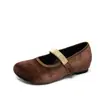 Zapatos Mary Jane de terciopelo para mujer, estilo vintage otoño 2026, punta redonda, correa, corte bajo, tacón bajo, suela suave