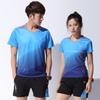 Roupas de badminton terno feminino de manga curta roupas de tênis de secagem rápida terno esportivo masculino roupas de badminton entrega de uma peça