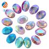 Nuevo taladro de cristal ovalado de colores AB, taladro de vidrio con forma especial, taladro de base puntiaguda, taladro de bricolaje con diamantes de imitación, accesorios, material
