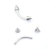Pendientes de acero inoxidable con forma de cono redondo y puntiagudo, con varilla curva, para cejas, ojos, labios, orejas, uñas, de titanio, para el hueso de la oreja, para el cuerpo humano, joyería, lote mixto