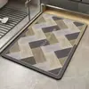 Felpudo Geométrico Nórdico Transfronterizo para Baño de Tierra de Diatomeas Absorbente de Agua Antideslizante Fácil de Cuidar Entrada Felpudo