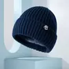 Chapéu de Lã Quente de Pelúcia da Moda Unissex para Inverno Proteção contra Frio ao Ar Livre Chapéu Pulôver Chapéu de Tricô Versátil