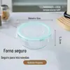 Caixa de Armazenamento de Vidro Borossilicato Alto, Tigela de Armazenamento de Vidro, Marmita, Forno de Micro-ondas, Recipiente de Armazenamento Selado para Estudantes, Utensílios de Mesa