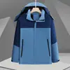 Roupa de trabalho para exterior à prova de vento e água, jaqueta de algodão com enchimento integrada para outono e inverno, roupa de montanhismo à prova de frio com logotipo personalizado