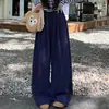 Calças largas de cintura elástica com cordão de outono, novas calças casuais retas de cintura alta para mulheres, soltas, modeladoras, com bom caimento, compridas até o chão