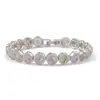 Nuevo brazalete de cristal de diamante de lujo simple y elegante, botones redondos de circón transfronterizos de colores, pétalos de personalidad de moda para mujer