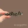 Pinza para el Cabello Gris con Flor de Pedrería Lujo Ligero Pinza Lateral Estilo Coreano Pinza para el Cabello de Gama Alta para Flequillo Pinza de Pico de Pato Nueva Pinza Brillante de Pedrería