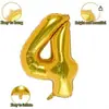 Versión Americana Transfronteriza 32 40 16 pulgadas Número Dorado Flotante Fina Lámina de Aluminio Globos Numéricos para Decoración de Fondo de Lugar
