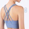 Uau primavera e verão nova roupa íntima de ioga feminina cruzada linda costas push-up sutiã esportivo corrida à prova de choque roupa íntima fitness