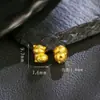 Prata 925 Banhada a Ouro Gato Gordo Antigo Acessórios com Furo Passante DIY Animal de Estimação Fofo Pequeno Acessórios Versáteis com Furo Passante