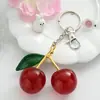 Chaveiro de Cereja Pingente de Bolsa Decoração de Mochila Estilo Tendência da Internet Japonesa e Coreana Pingente de Fruta Cereja da Moda