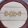 Joyas hechas a mano DIY aretes de perlas, soportes vacíos para aretes de perlas, accesorios de aretes de lazo de circón dulces, al por mayor