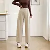[Especial] Calça Casual Simples Outono Nova Plus Size 100kg, Calça Cropped com Cintura Elástica Amiga para o Trabalho 1037