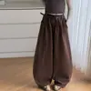 Calça casual de perna larga para meninas para primavera e outono, novo estilo 2026, calça longa moderna e solta para crianças, coleção de outono, calça de perna curva para crianças mais velhas
