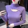 Suéter de Cuello Medio para Mujer, Otoño e Invierno, Estilo Sexy, Diseño Nuevo, Top Básico Elegante y con Estilo para Mujer A2427