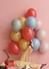 Balões de Látex em Cores Retrô, Série de Cores Macaron, Balões Espessos de 10 Polegadas para Decorações de Aniversário Infantil, Balões Flutuantes de Número