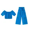 Calça Larga Nova Europeia e Americana para Mulheres 2025 Calça de Trabalho Cintura Alta Cor Sólida Flare Amarração Drapeada Calça Casual Conjunto