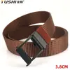 3.8 Cinto de Lona de Nylon para Jovens Masculino Fivela Automática Cinto Casual Versátil Tendência Moda Outdoor