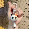 Cabeça de gato de resina de desenho animado fofa tridimensional gato de olhos grandes casal saco rabo de gato pingente boneca máquina pequeno presente atacado
