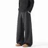 Calça Esportiva Masculina Deconstructed Cinza Escuro Peso Pesado Marca Moderna Ajuste Limpo Solta Caimento Casual Perna Larga