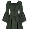 Vestido Novo Feminino Europeu e Americano Medieval Retrô Costurado Mangas Vazadas Costas Elásticas Vestido