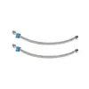 Acero Inoxidable 304 Trenzado Metálico Cabezal de Cobre Engrosado Manguera Flexible de Entrada de Agua Caliente y Fría Tubería de Agua Tubería de Conexión para Calentador de Agua de Inodoro 4 Puntos