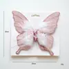 Borboleta branca com glitter e pena de Natal com clipe, peça única, para decorações de Natal e enfeites de árvore