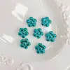 Cadena para Teléfono Texturizada de Plata Metálica Mate UV y Plata Brillante de Cinco Pétalos de Plumeria para Manualidades, Colgante para Bolso con Cuentas
