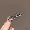 Presilha de Pato de Bico de Pato de Cristal de Alto Padrão Estilo Francês com Strass Brilhantes, Grampo Lateral, Acessório de Cabelo Elegante, Presilha de Cabelo da Moda