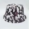 Sombrero de Pescador de Doble Cara Transfronterizo para Hombre y Mujer Primavera y Verano Ocio al Aire Libre Versátil Sombrero con Visera Protector Solar Sombrero de Cubo con Estampado Coreano de Moda